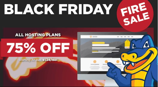 75%off on HostGator – Black Friday Fire Sale